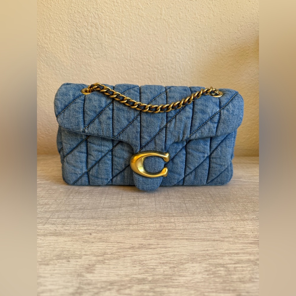 Coach Quilted Tabby 26 Denim Shoulder Bag